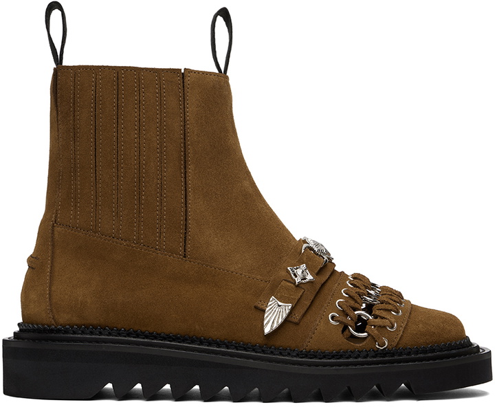 Photo: Toga Virilis Brown Suede Chelsea Boots