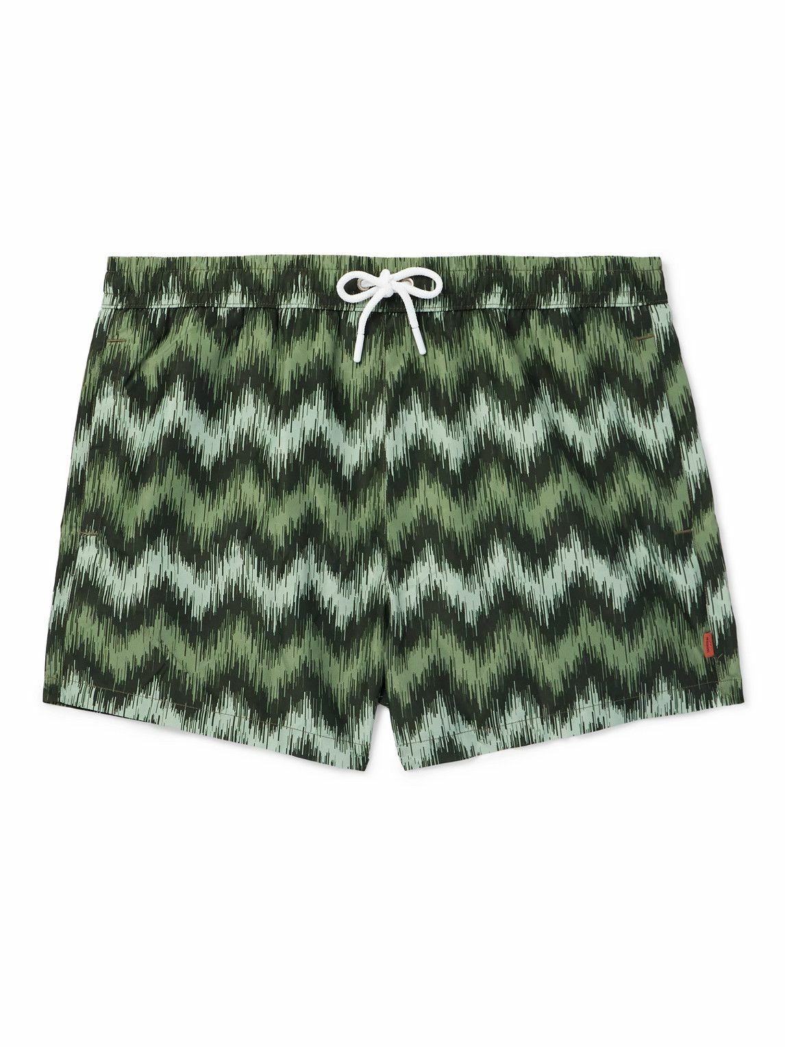 Missoni - High Frequency Straight-Leg Mid-Length Striped Swim Shorts - Green