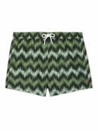 Missoni - High Frequency Straight-Leg Mid-Length Striped Swim Shorts - Green