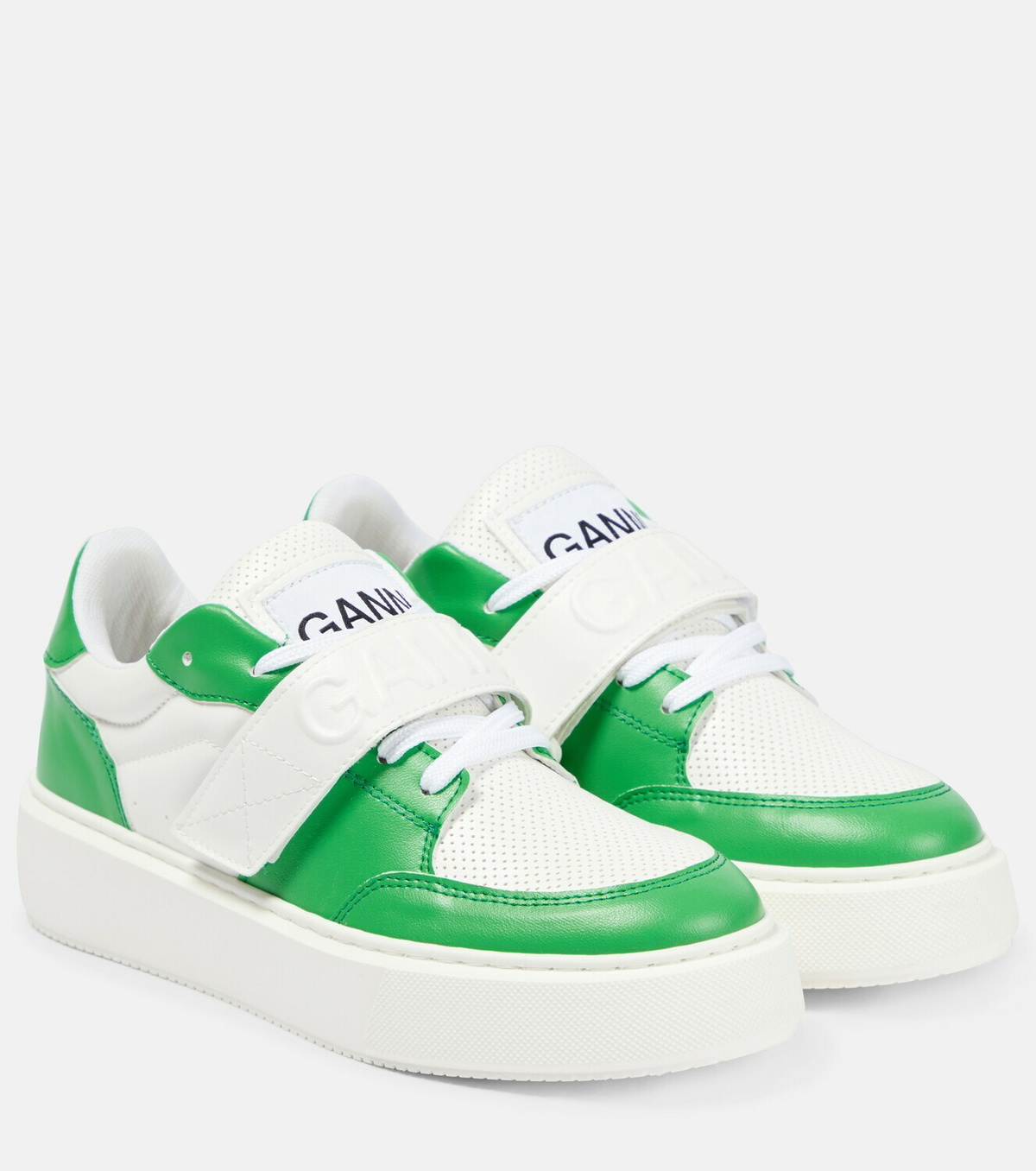 【関税込み】Butterfly Ballerinas - Ganni - Synthetic - Green Kalamata Green Feminine Buckle Ballerinas | GANNI US