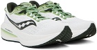 Saucony White & Green Triumph 21 Sneakers