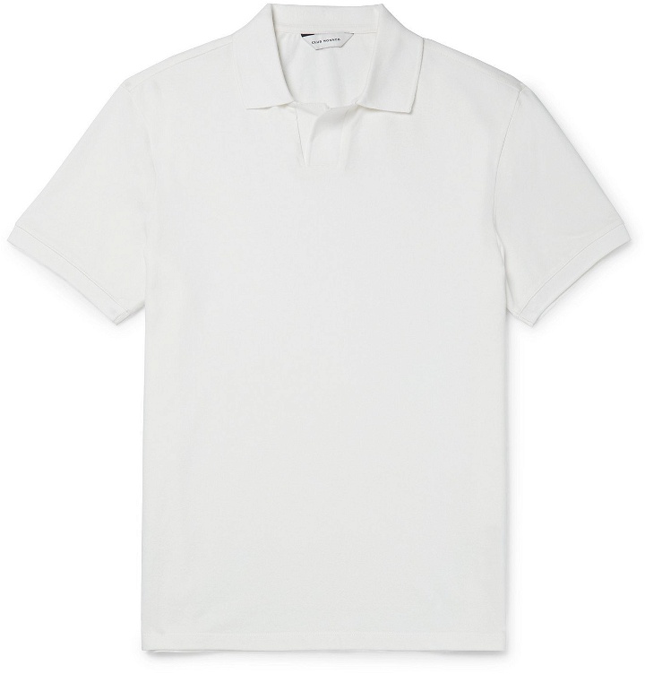 Photo: Club Monaco - Johnny Stretch Cotton-Piqué Polo Shirt - White
