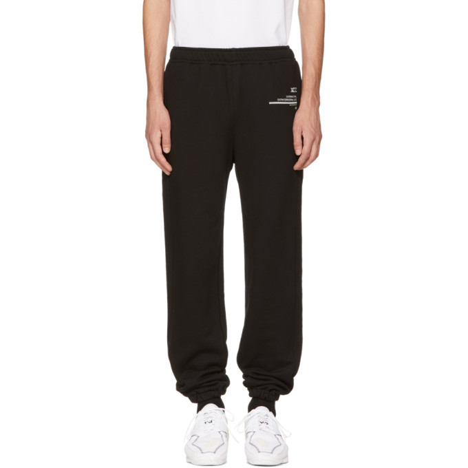 Xander Zhou Black Font Graphic Sweatpants Xander Zhou