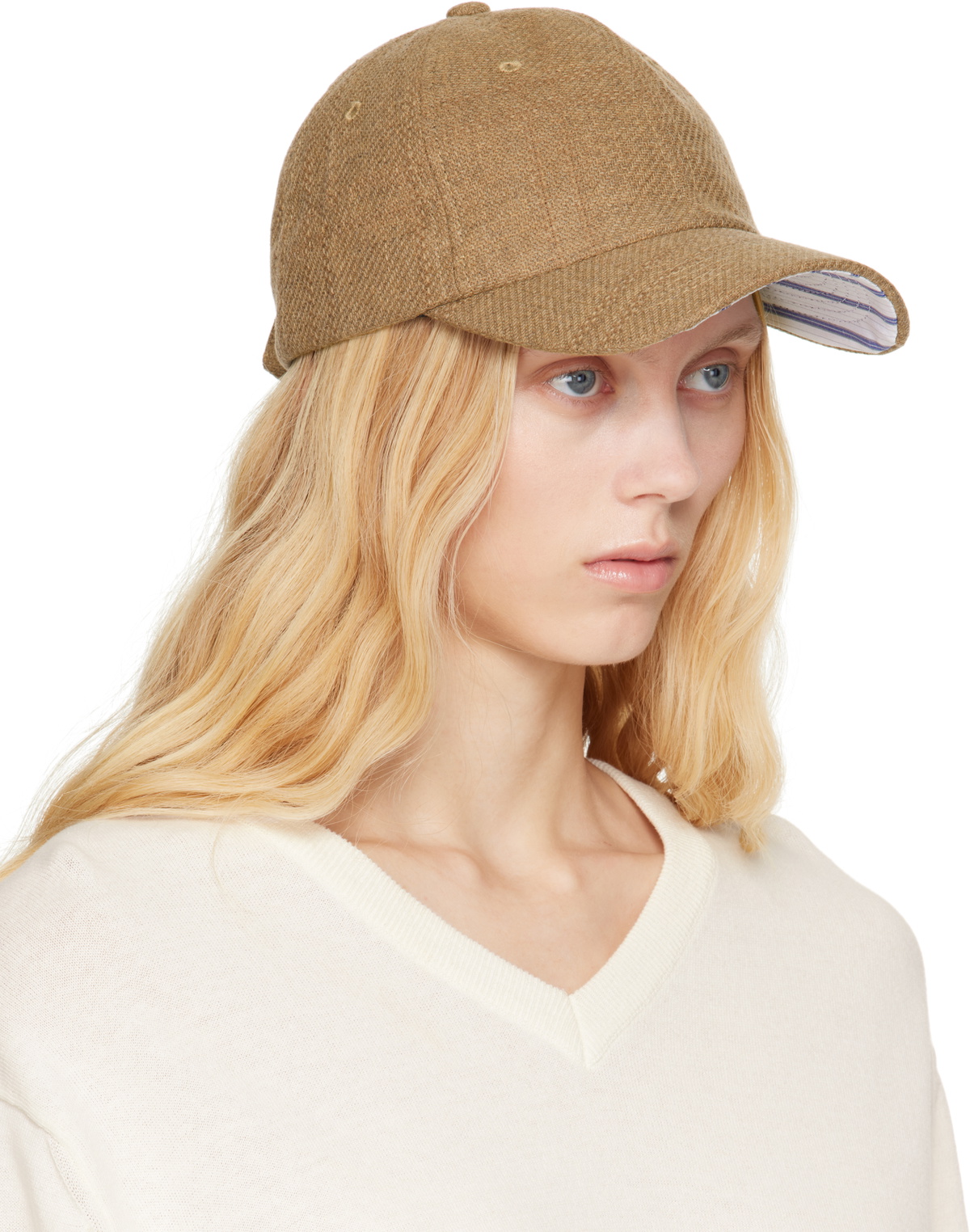 Carter Young Brown Shirting Stripe Baseball Cap