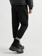 Moncler - Tapered Striped Cotton-Jersey Sweatpants - Black