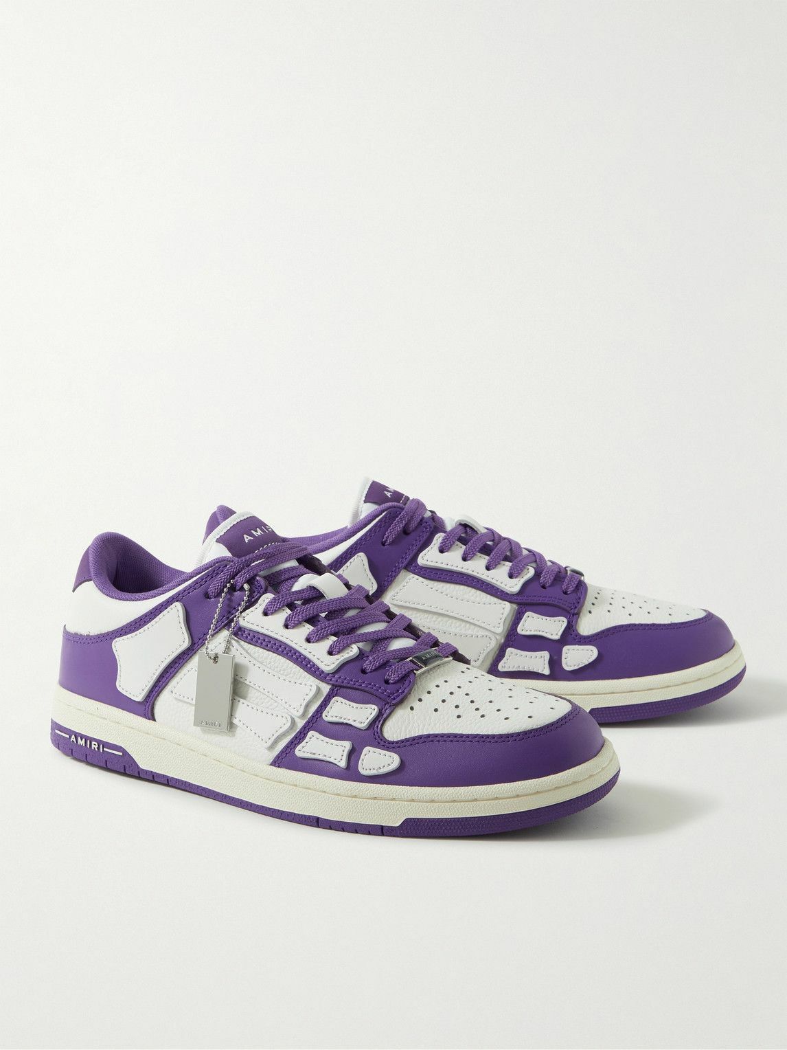 AMIRI - Skel-Top Colour-Block Leather Sneakers - Purple Amiri