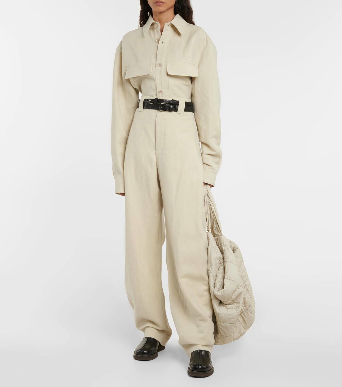 Lemaire Curved linen and wool pants Lemaire