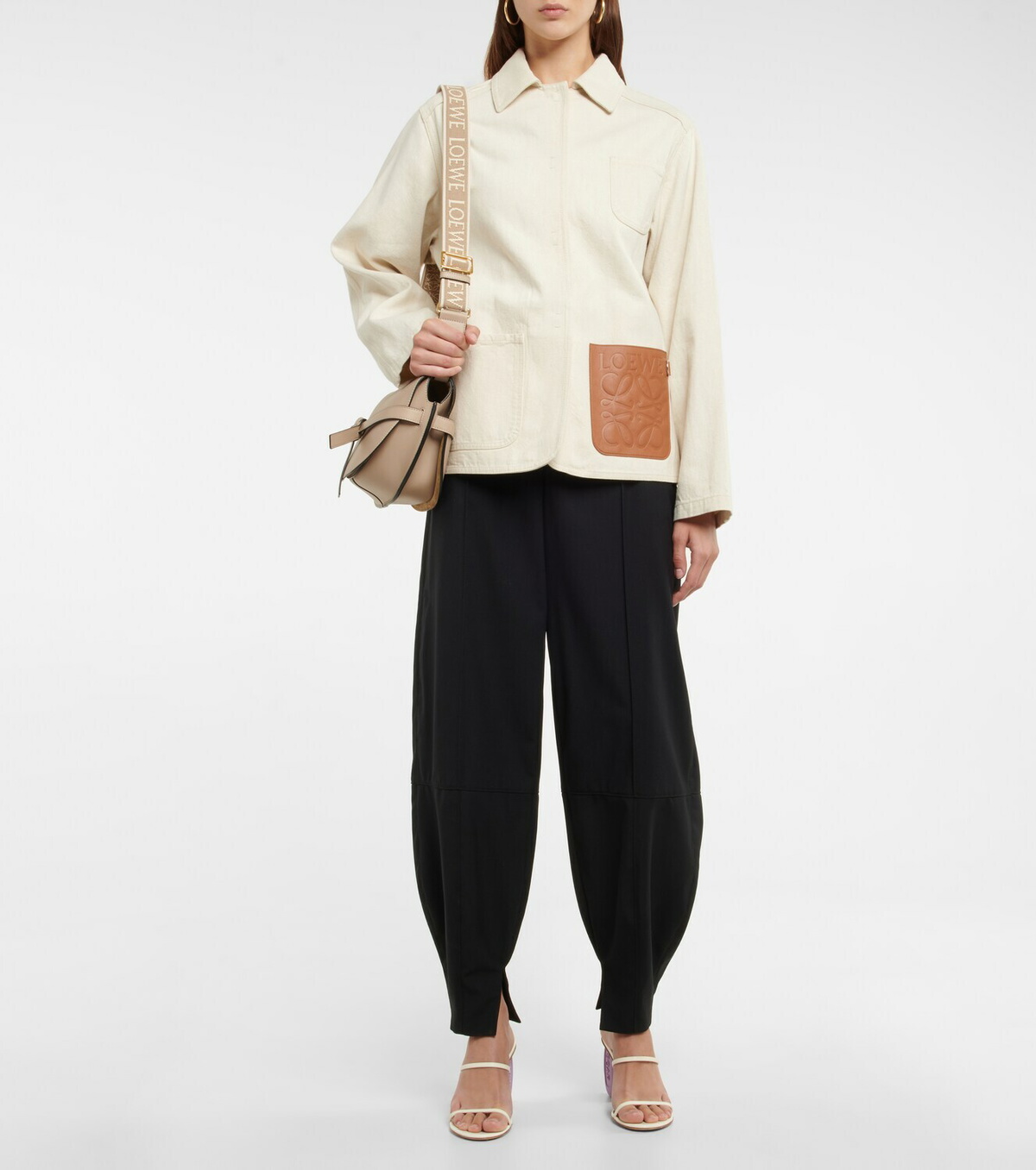 Loewe - Gate Dual Small leather and jacquard shoulder bag Loewe Loewe - Gate Dual Small leather and jacquard shoulder bag Loewe