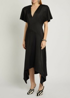 Stella Mccartney Asymmetric Satin Midi Dress Black