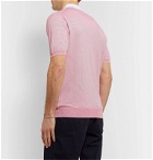 Kiton - Striped Cotton Half-Zip Polo Shirt - Red