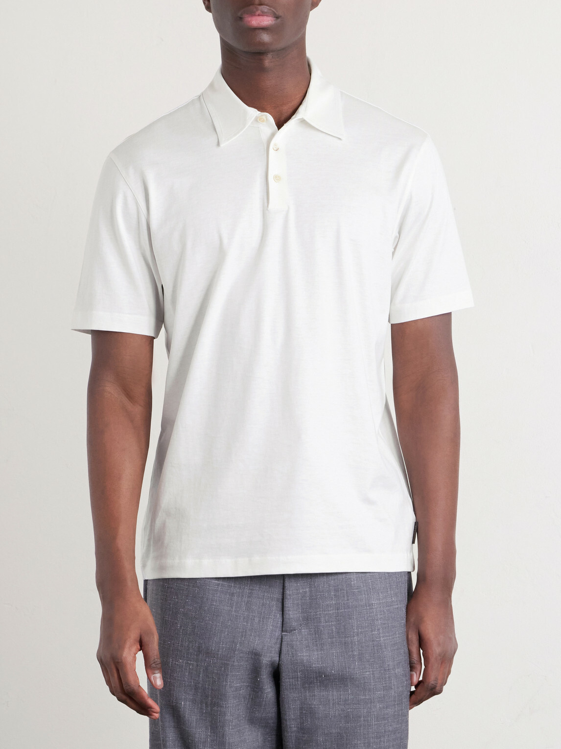 Slowear - Cotton and Silk-Blend Jersey Polo Shirt - White