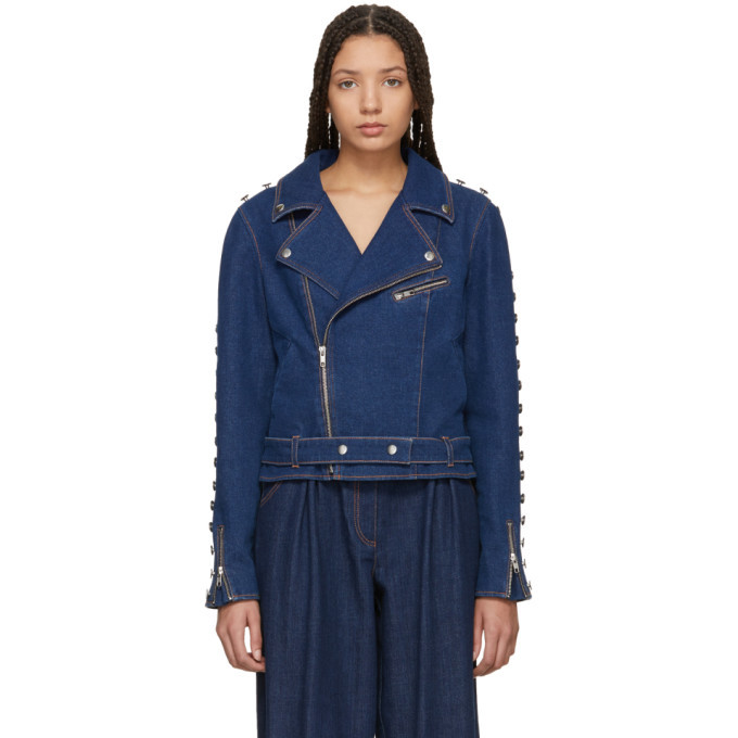 Photo: Kreist Indigo Studded Round Shoulders Denim Jacket