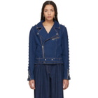 Kreist Indigo Studded Round Shoulders Denim Jacket