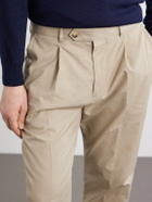 Paul Smith - Straight-Leg Pleated Organic Cotton-Twill Trousers - Brown