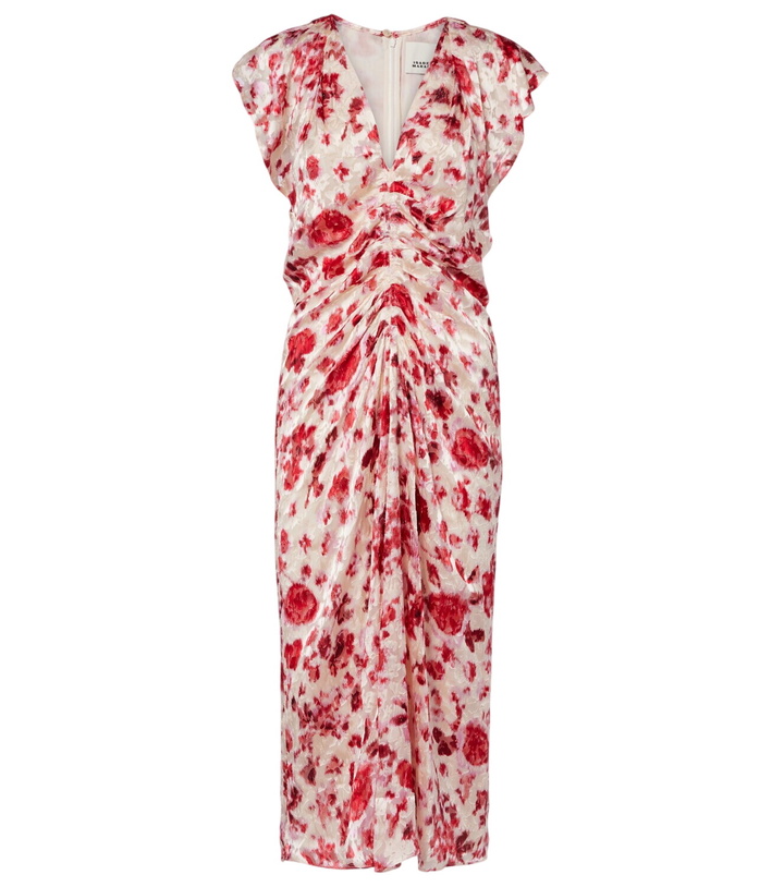 Photo: Isabel Marant Lindsay floral ruched jacquard midi dress