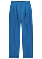 Versace Wool and Linen-blend Trousers Blue