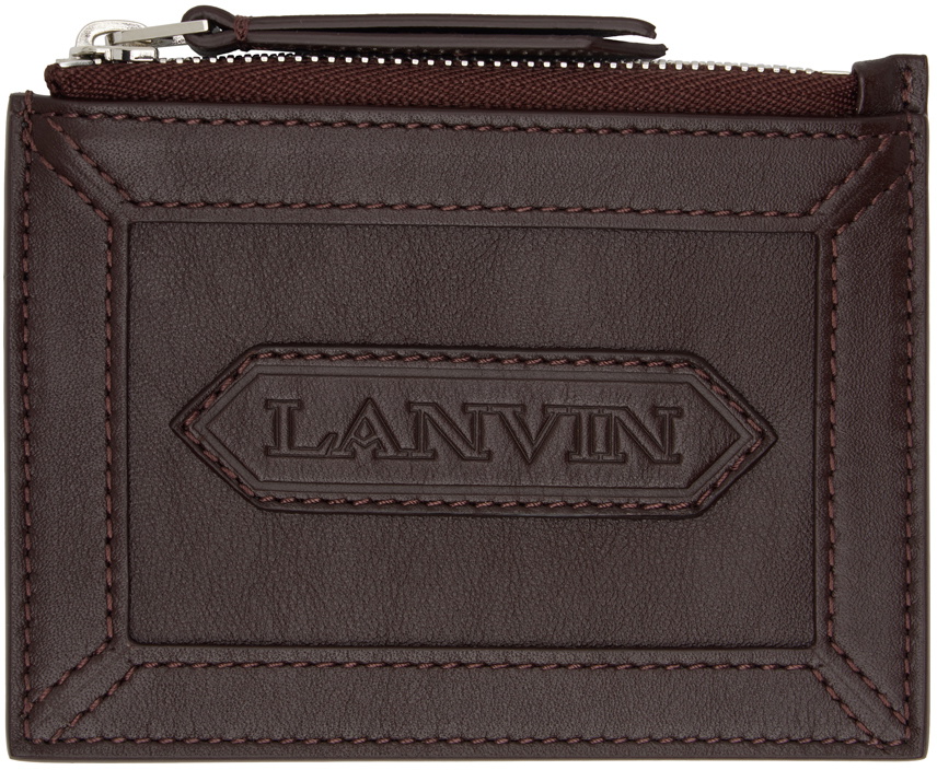 Lanvin Burgundy Zipped Card Holder