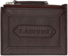 Lanvin Burgundy Zipped Card Holder