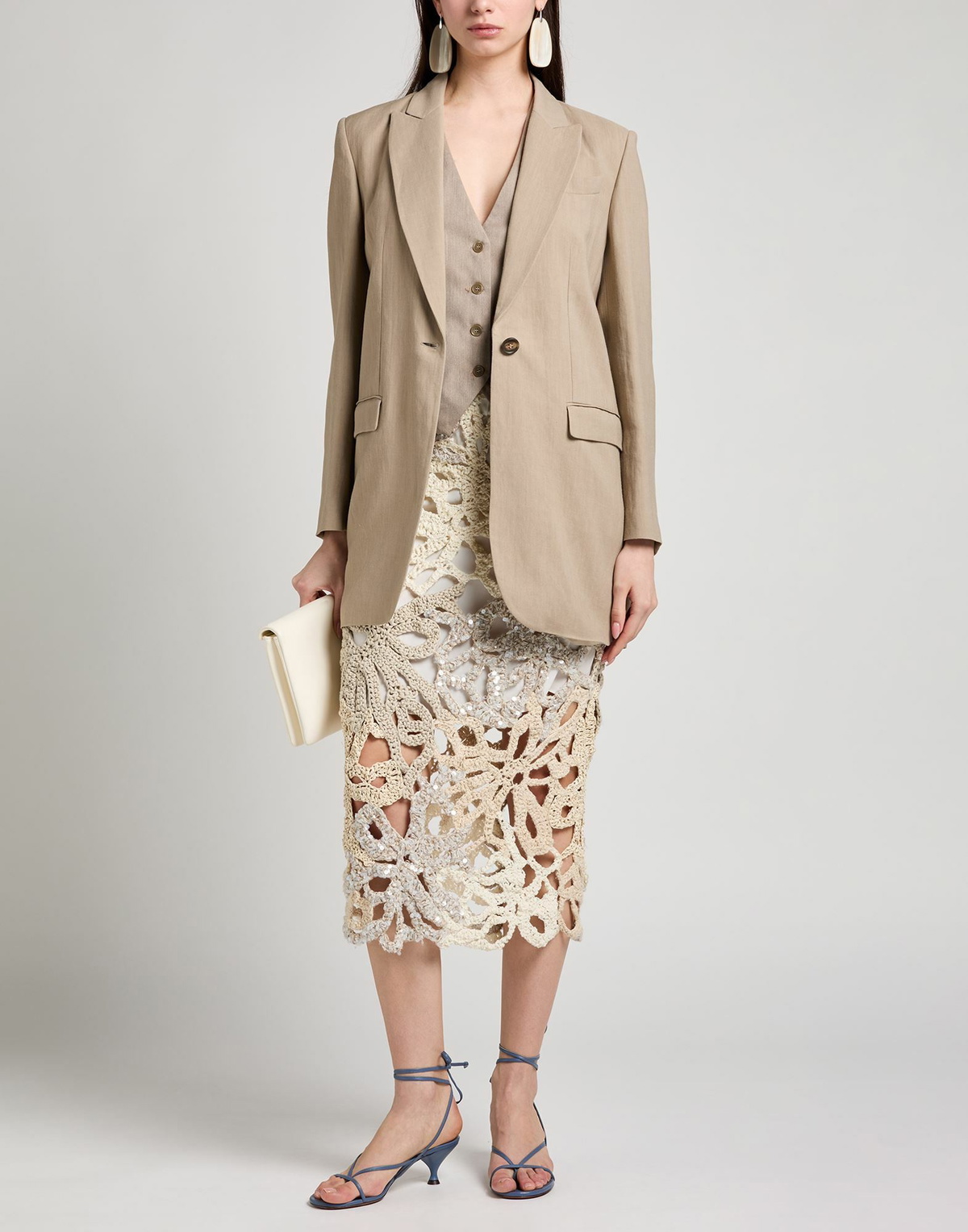Brunello Cucinelli Womens Blazer Sand