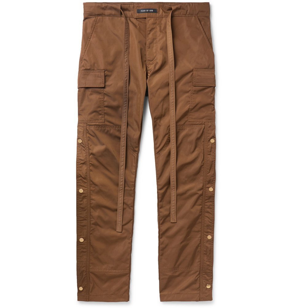 Trousers - Brown nylon trousers