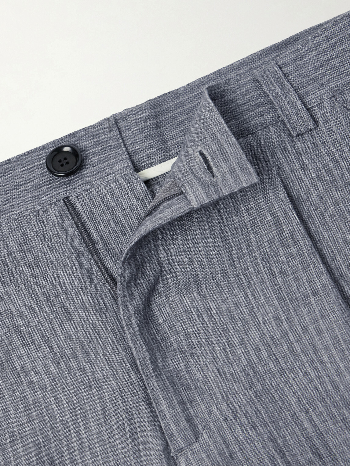 Oliver Spencer - Morton Straight-Leg Pleated Striped Linen Suit Trousers - Gray