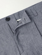 Oliver Spencer - Morton Straight-Leg Pleated Striped Linen Suit Trousers - Gray