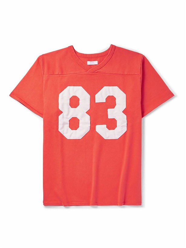 Photo: ERL - Appliquéd Cotton-Jersey T-Shirt - Red