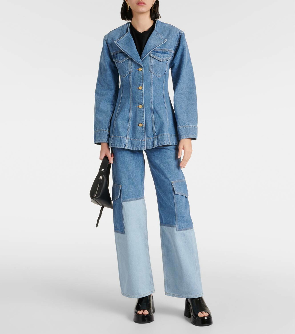 ブルゾン Ganni Giacca In Denim Ganni Single-breasted denim blazer GANNI