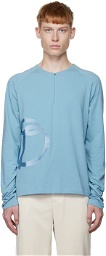 TheOpen Product SSENSE Exclusive Blue Symbol Half-Zip T-Shirt