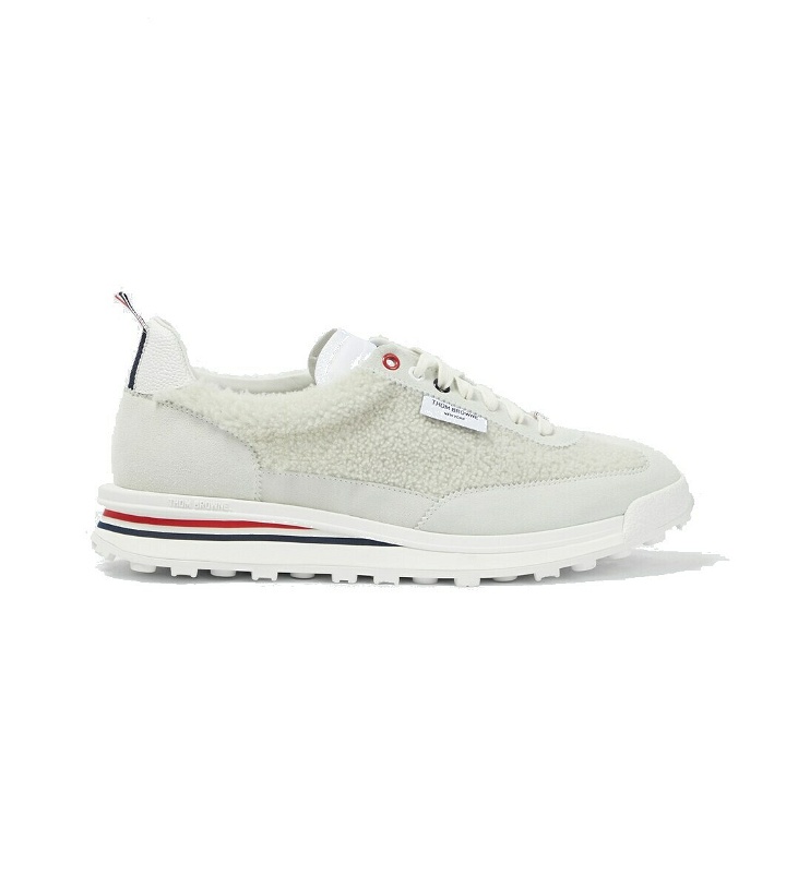 Photo: Thom Browne Tech Runner suede and shearling sneakers