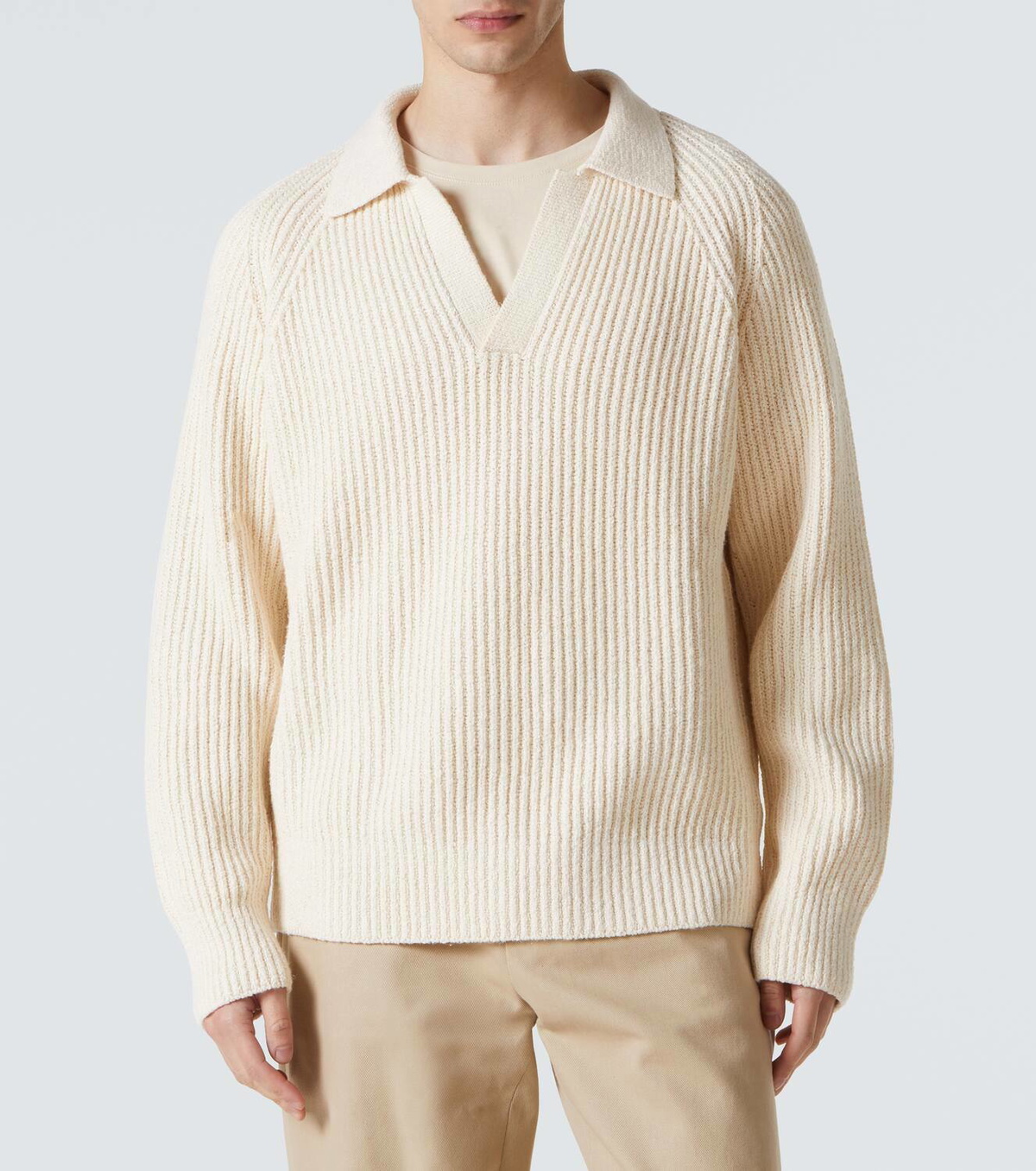 Tod's Ribbed-knit cotton polo sweater