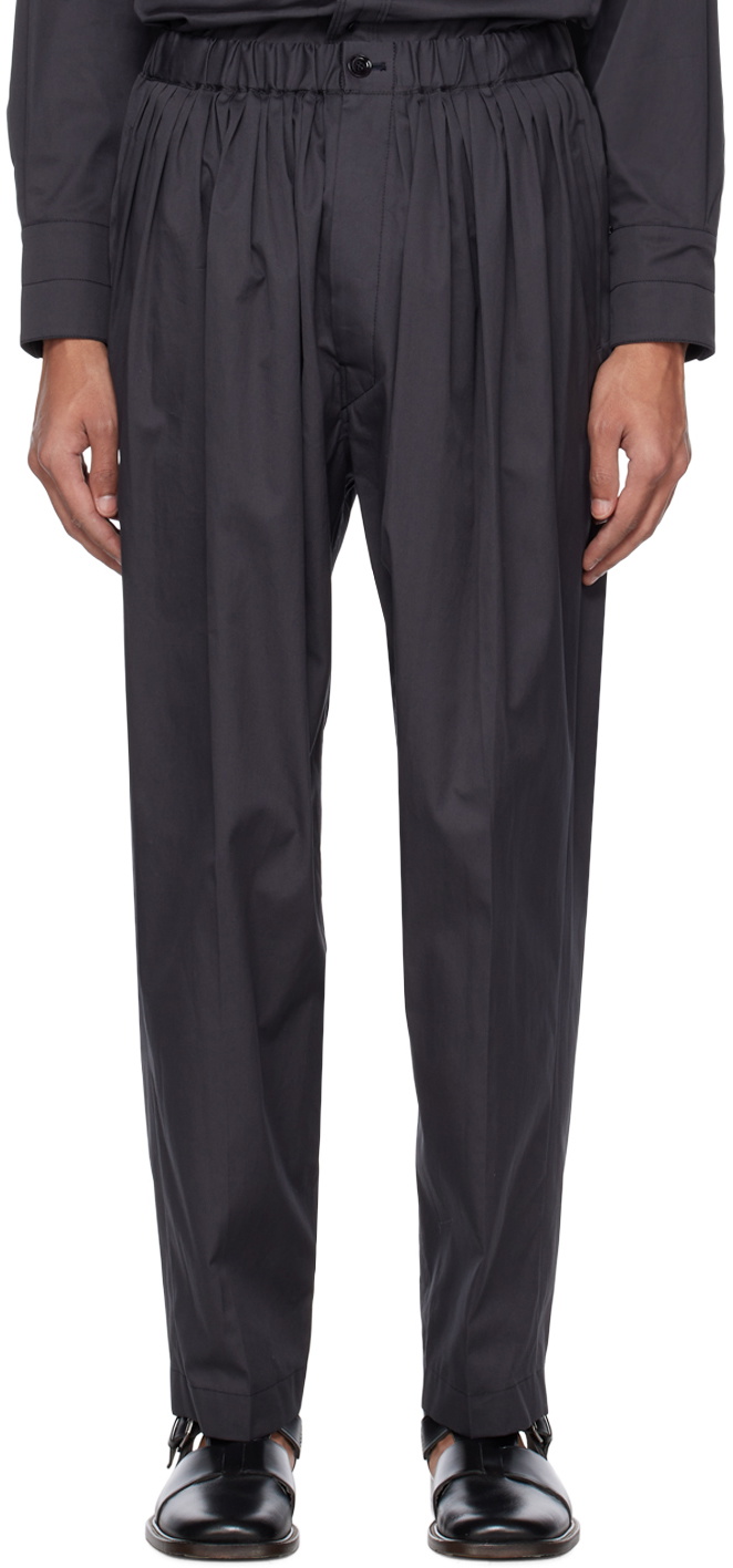 LEMAIRE Gray Pleated Relaxed Trousers Lemaire