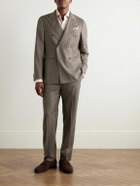 Caruso - Double-Breasted Wool-Twill Suit Jacket - Brown