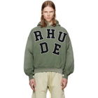 Rhude Green 'Rhude' Chenille Patch Logo Hoodie