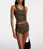 Christopher Esber Droplet Crystal embellished ruched shorts