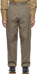 mfpen Khaki Gabardine Classic Trousers