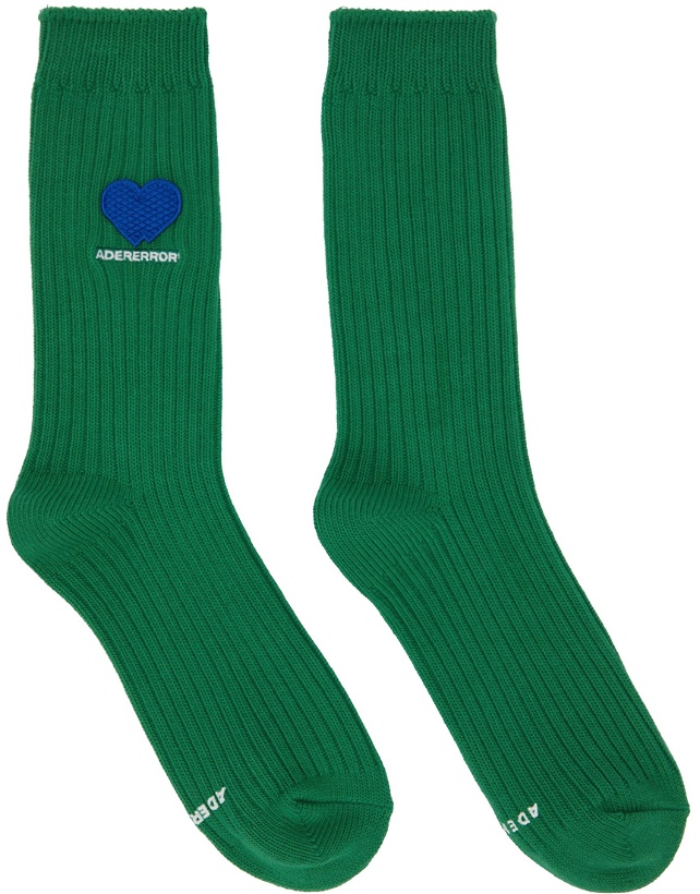 Photo: ADER error Green Twin Heart Socks