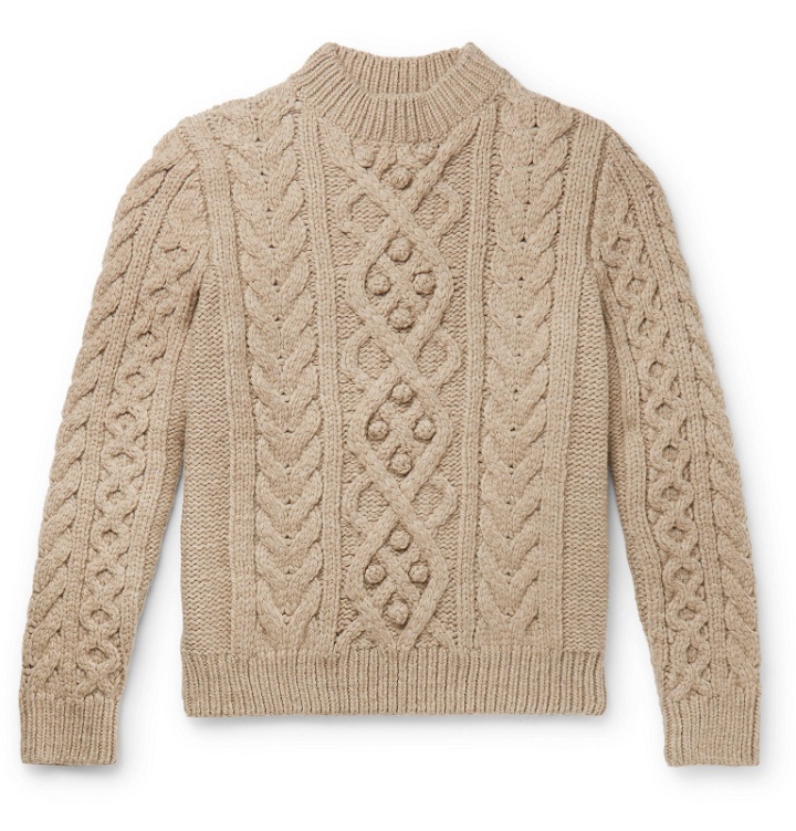 Photo: Isabel Marant - Macey Merino Wool Cable Knit Sweater - Neutrals