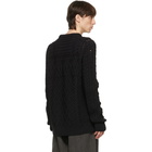 Paul Smith Black Virgin Wool Cable Knit Sweater