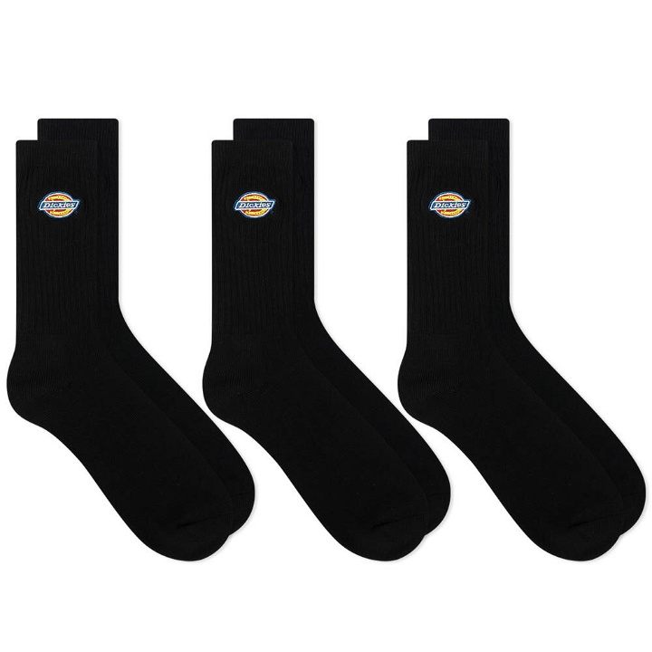 Photo: Dickies Men's Valley Grove Socks - 3 Pack in Black