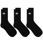 Dickies Men's Valley Grove Socks - 3 Pack in Black