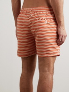 Frescobol Carioca - Straight-Leg Short-Length Printed Recycled Swim Shorts - Orange