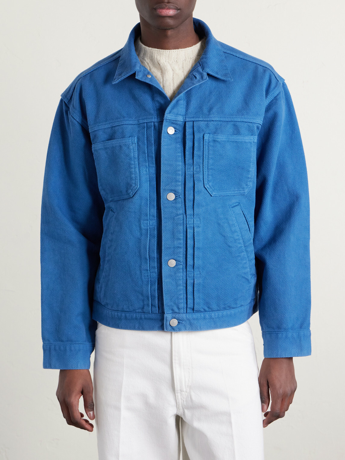 Blue Blue Japan - Textured-Cotton Jacket - Blue