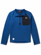DISTRICT VISION - Luca Shell-Trimmed Recycled Stretch-Jersey Half-Zip Running Top - Blue