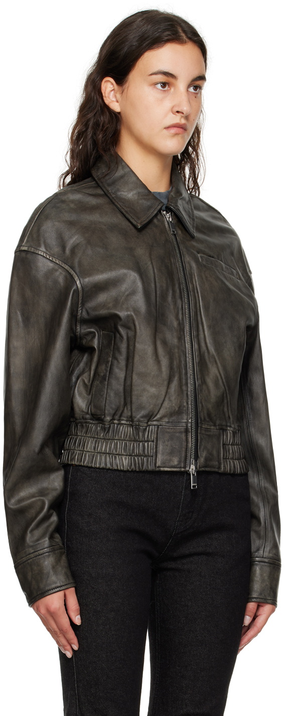 Han Kjobenhavn Black Cropped Leather Jacket