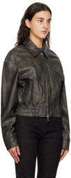 Han Kjobenhavn Black Cropped Leather Jacket