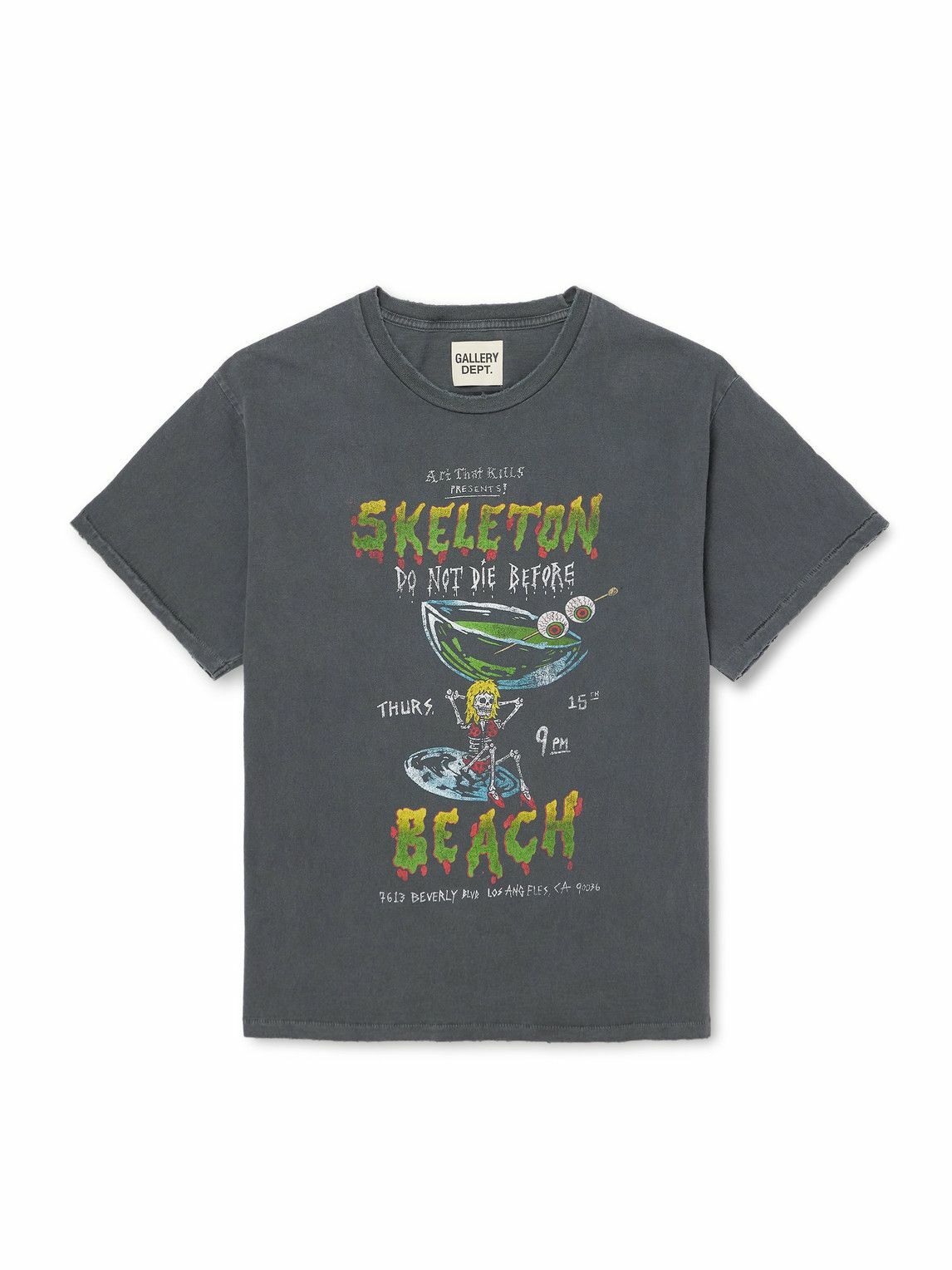 Gallery Dept. - Boardwalk Logo-Print Distressed Cotton-Jersey T