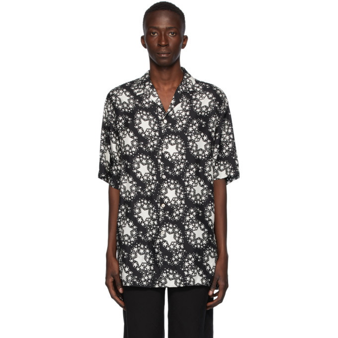 Photo: Gucci Black Silk Star Print Bowling Shirt