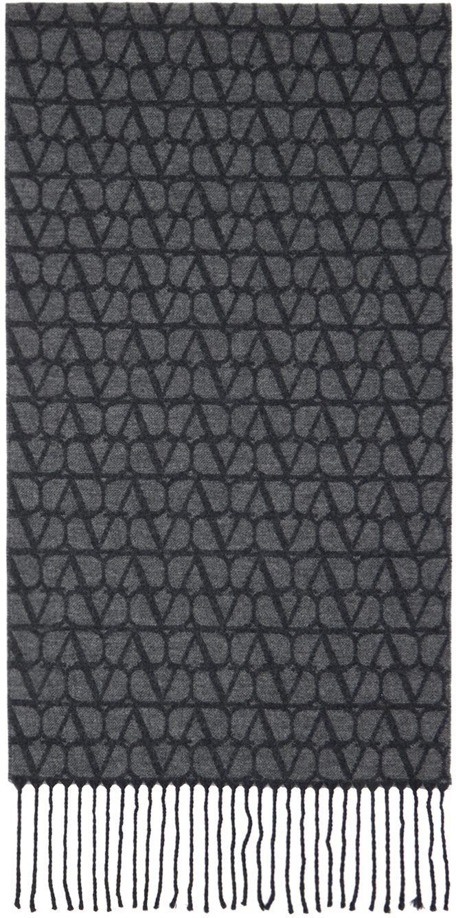 Valentino Garavani Gray Toile Iconographe Wool & Cashmere