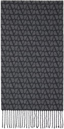 Valentino Garavani Gray Toile Iconographe Wool & Cashmere Scarf